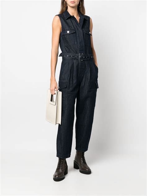 michael kors mens jumpsuit|Michael Kors belted denim jumpsuit.